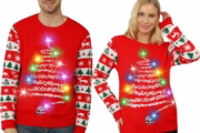 Top 5 Best Ugly Christmas Sweater Women Men,Light Up Christmas Sweater for Couples,Funny Cute Reindeer LED Xmas Tacky Sweaters Baying Guide